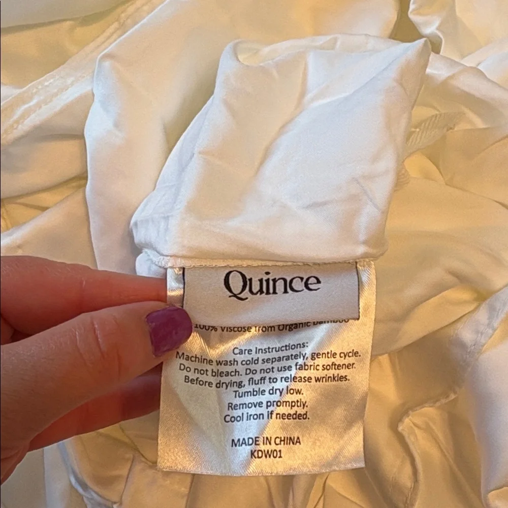 Quince White Cotton Duvet Cover